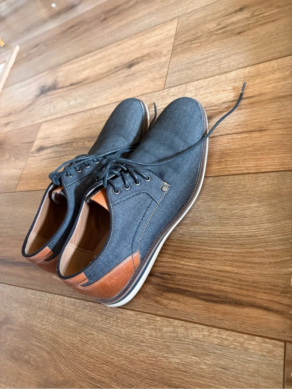 Sonoma black Canvas Oxfords with Brown Accents